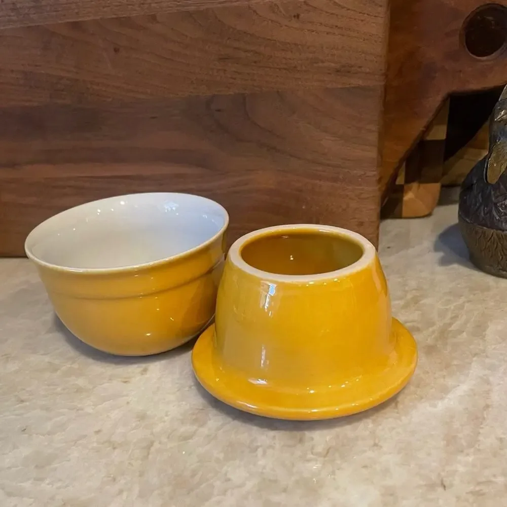 Emile Henry golden yellow butter pot